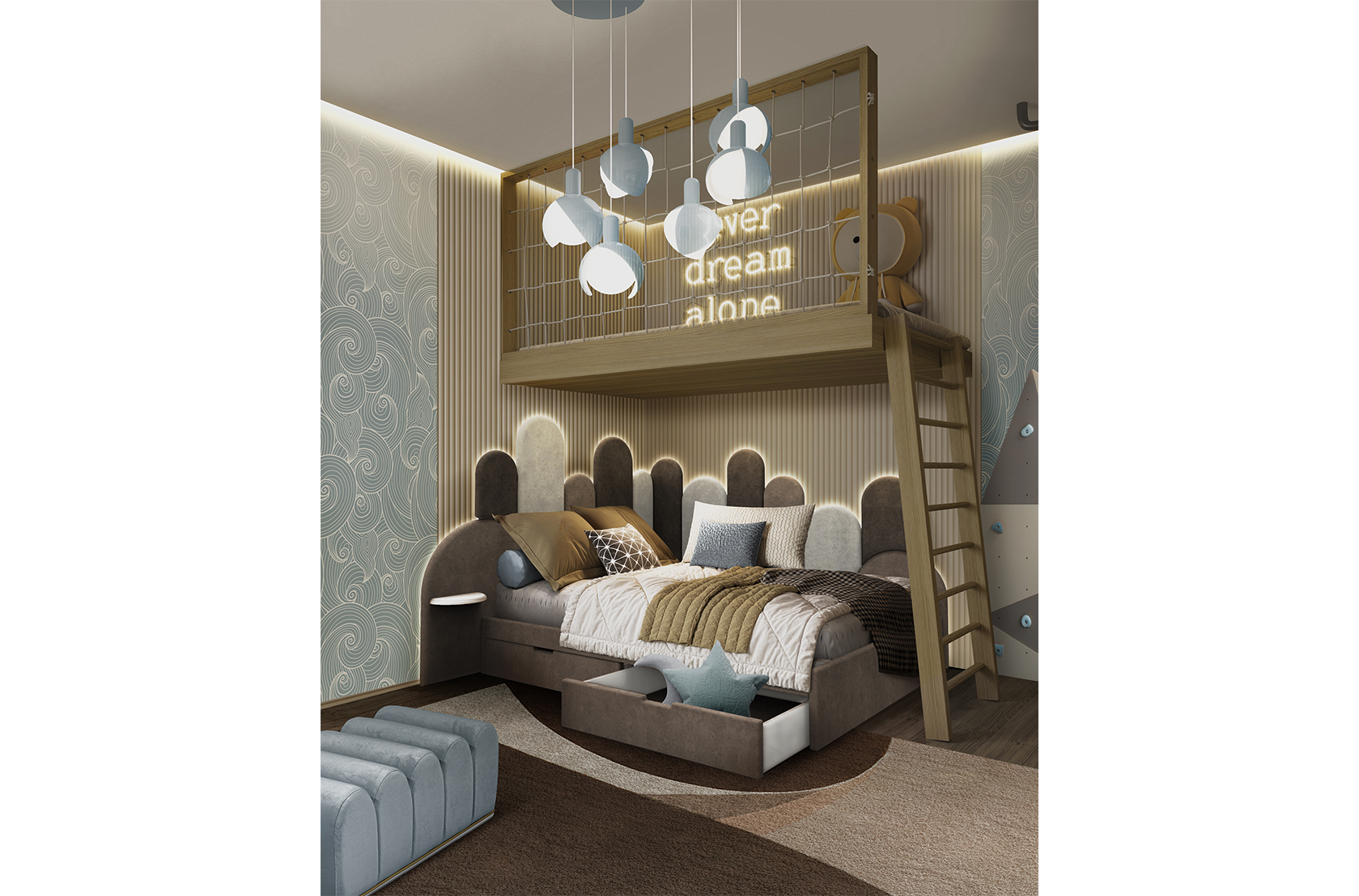 CIST471 Детская односпальная кровать Мерида Корнер Circu  - Вид №1