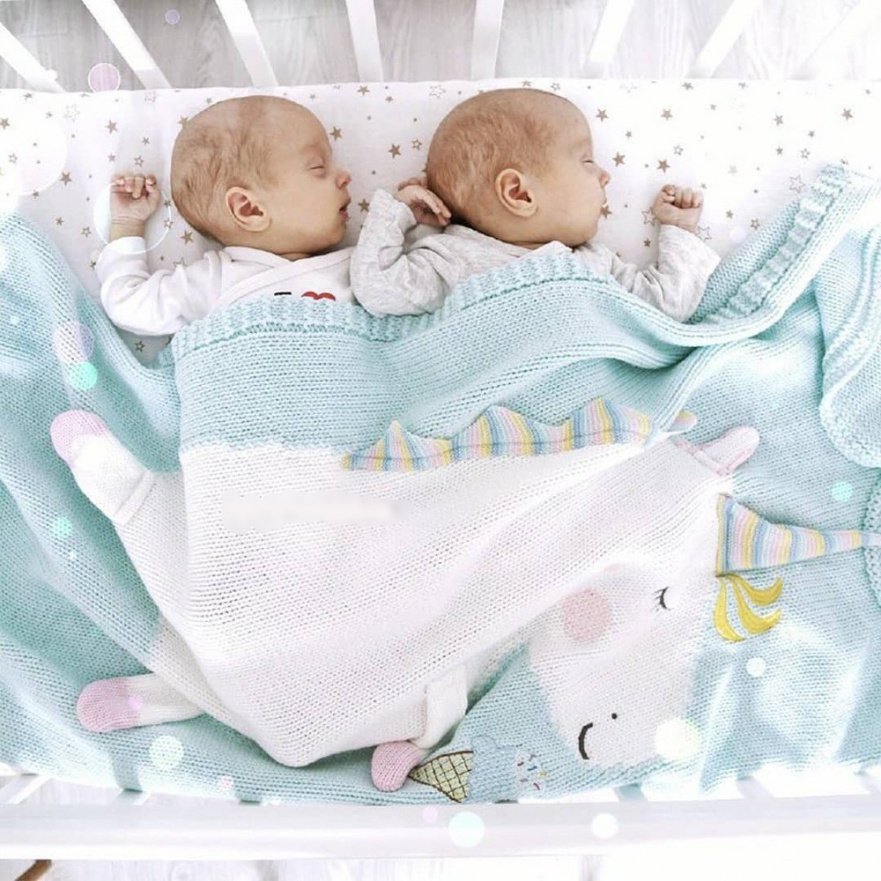 Плед ЕДИНОРОГ 60*120 св.бирюза+белый APERO ДИЗАЙНЕРСКИЕ, ЕДИНОРОГ, ЖИВОТНЫЕ 134604 Голубой  - Вид №7