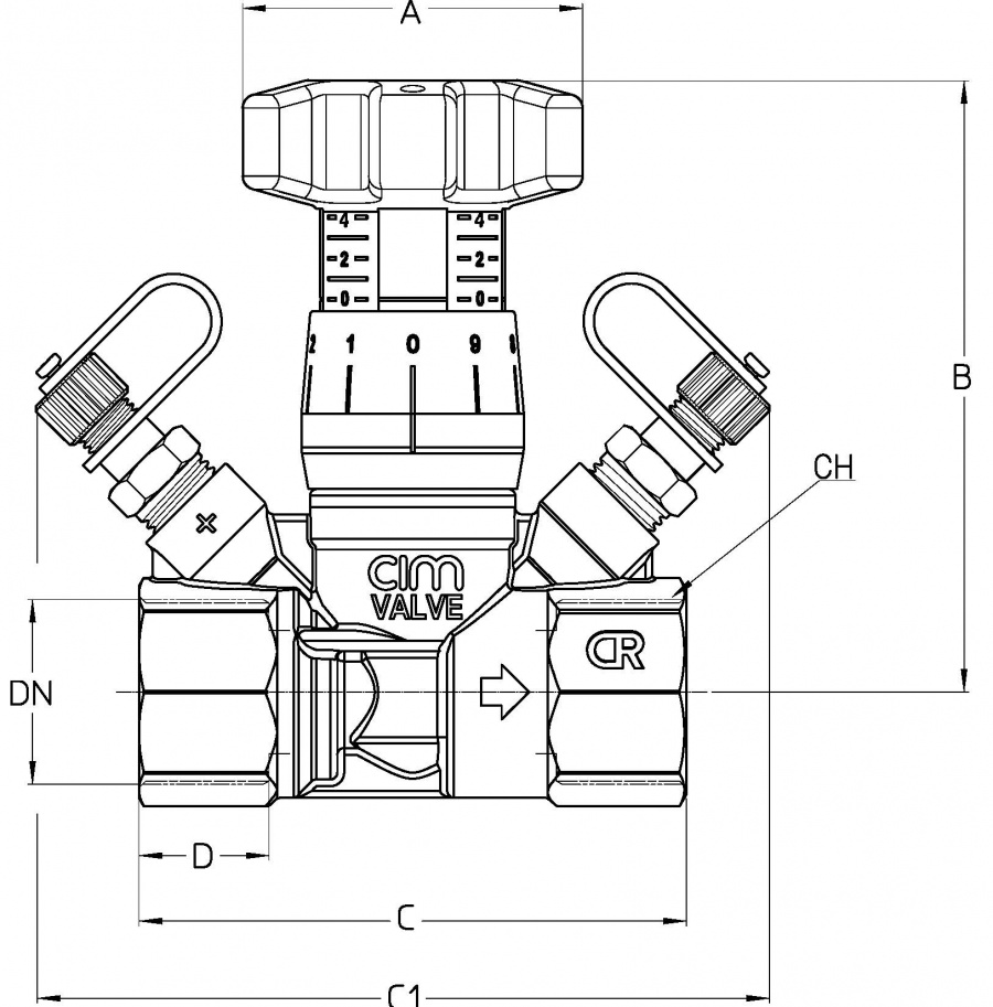 CIMBERIO CIM 787OTDP Клапан балансировочный ручной CIM 787OTDP  - Вид №1