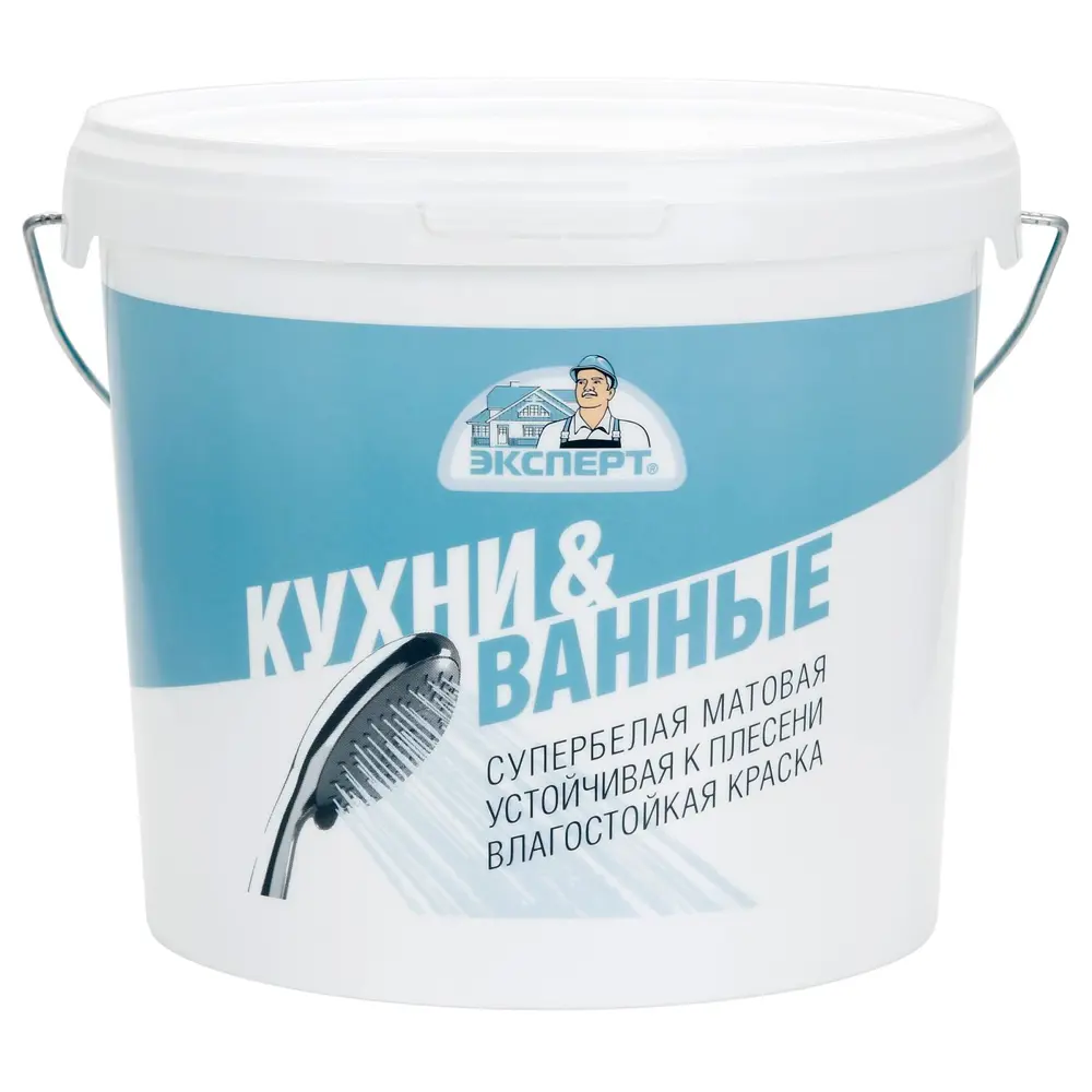 Краска для кухонь и ванных комнат Эксперт матовая цвет белый база А 5 л 84391864 STLM-2044291 
