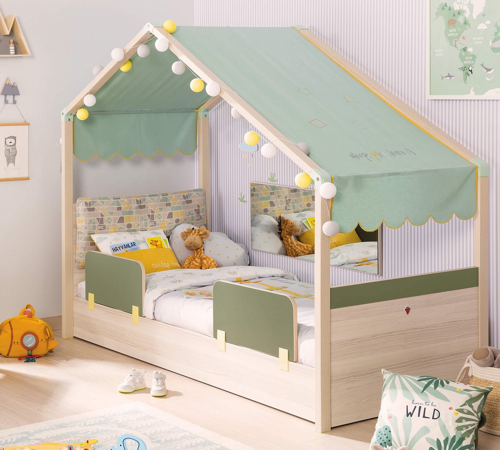 Бортик для кровати защитный зеленый Montessori CILEK MONTESSORI 00-3832420 Зеленый Santreyd  - Вид №2