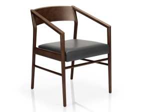 Стул из массива дерева с подлокотниками