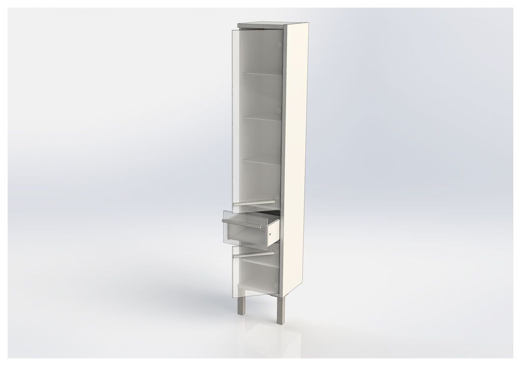 Шкаф-пенал для ванной Aquanet Фостер 35 эвкалипт мистери/белый 00202062 - Вид №6