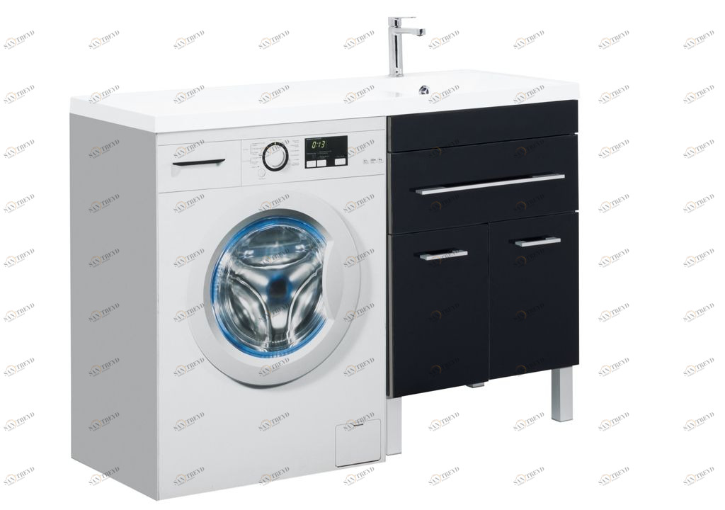 Тумба с раковиной Aquanet Верона 120 R черный (напольная, 1 ящик, 2 дверцы) 0018270500239568