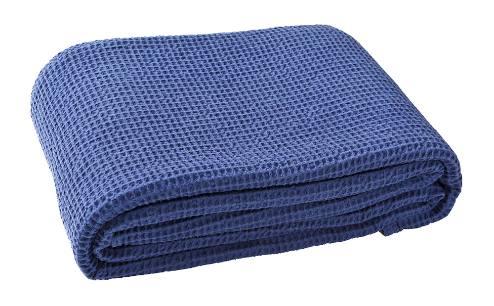 ELECTRE_N_240 Покрывало вафельное, синий, 240/260 хлопок Blanc des Vosges Santreyd 
