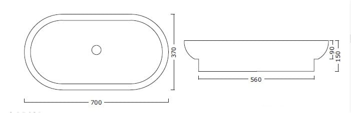 Керамическая овальная столешница BLEU PROVENCE умывальники ARCH-00018431