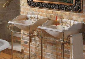 Gentry Home Таз большой белый Victorian Синий узор GH103218 - Вид №1