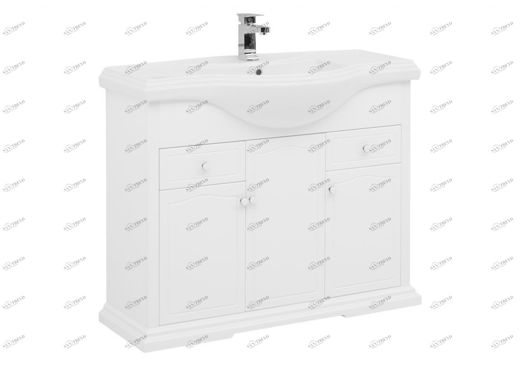 Тумба с раковиной Aquanet Лагуна Классик 105 белый 0020130400188365