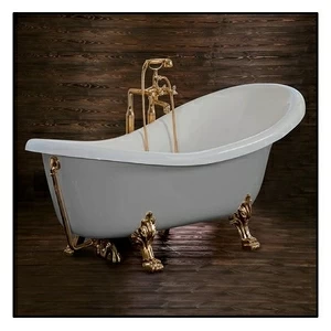 Ванна Akcjum Rectime 175 WR-01-01-Br-M овальная серая с золотыми ножками