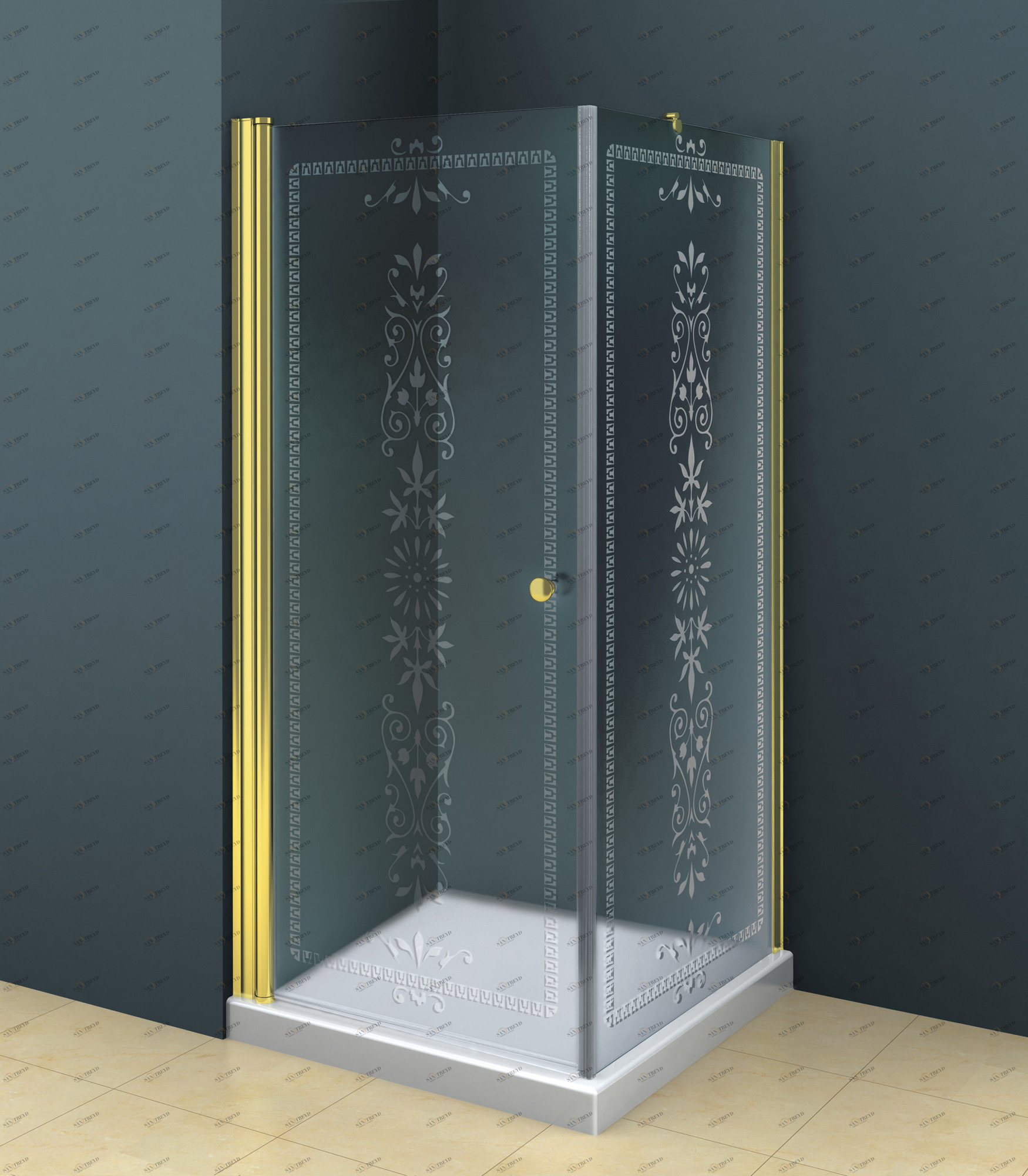 Душевой уголок CEZARES ROYAL PALACE-A-AH-1-90/100-CP-G