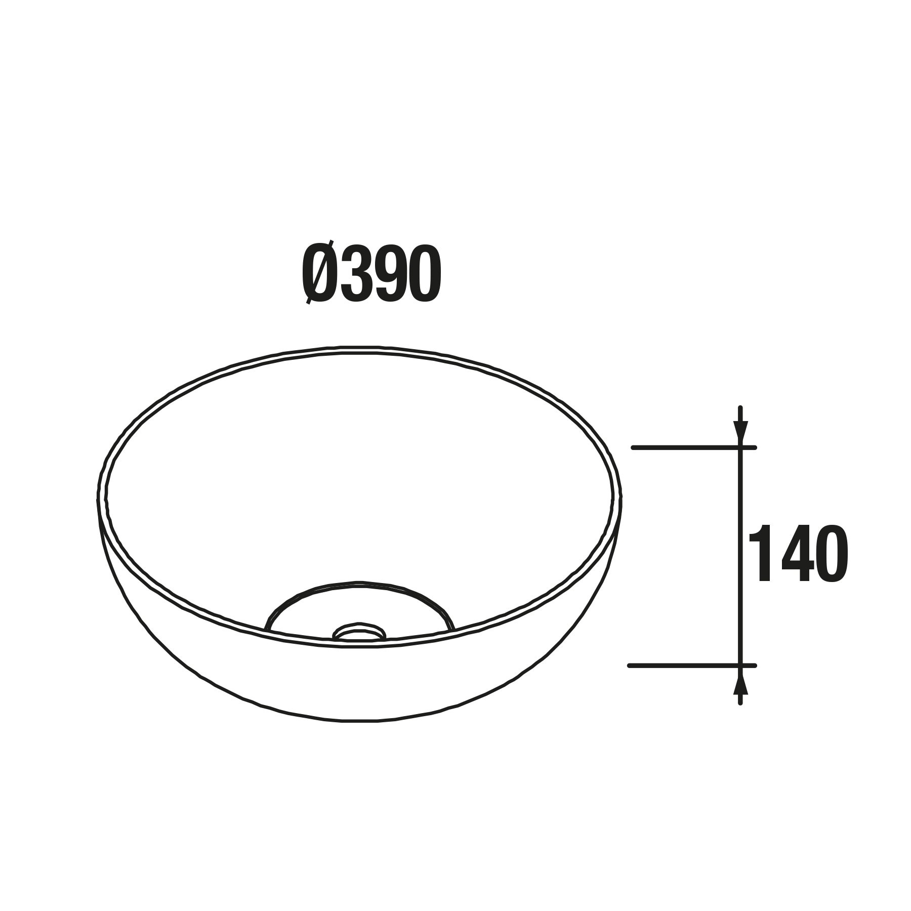 24555 SALGAR Раковина ALTIRO MATT WHITE PORCELAIN d 390 x 140 мм  - Вид №2