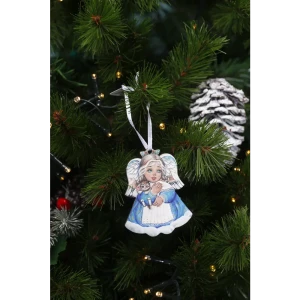 89377711 Елочная игрушка Подвеска Голубая коллекция 9x7x0.6 см разноцветная STLM-1492407