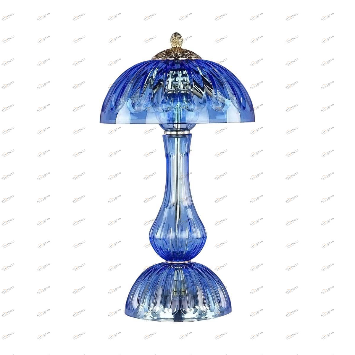 Лампа настольная хрустальная 45х25 см голубая Bohemia Ivele 1371L/3/25 G Aquamarine/M-1H BOHEMIA IVELE КЛАССИЧЕСКИЕ 00-3889259 Голубой 