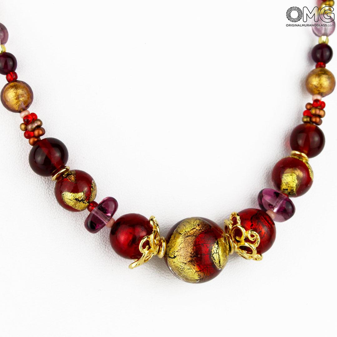 3316 ORIGINALMURANOGLASS Ожерелье Фульвия - с золотом - Original Murano Glass OMG 50 см  - Вид №1