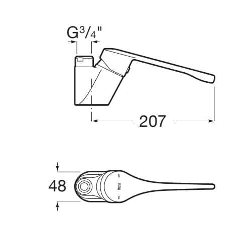 Металлический однорычажный смеситель для кухни Roca Instant ARCH-00046755 - Вид №2