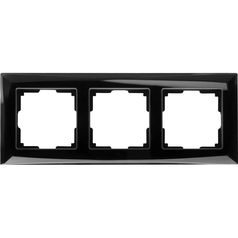 Рамка для розеток и выключателей Werkel Diamant 3 поста, цвет чёрный STLM-2025923