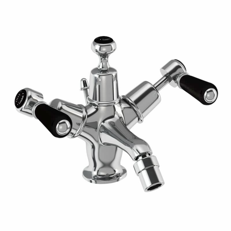 Burlington Смеситель для биде Kensington с выдвижным сливом Четверть оборота с акцентом Медичи KE13-QT MED  - Вид №1