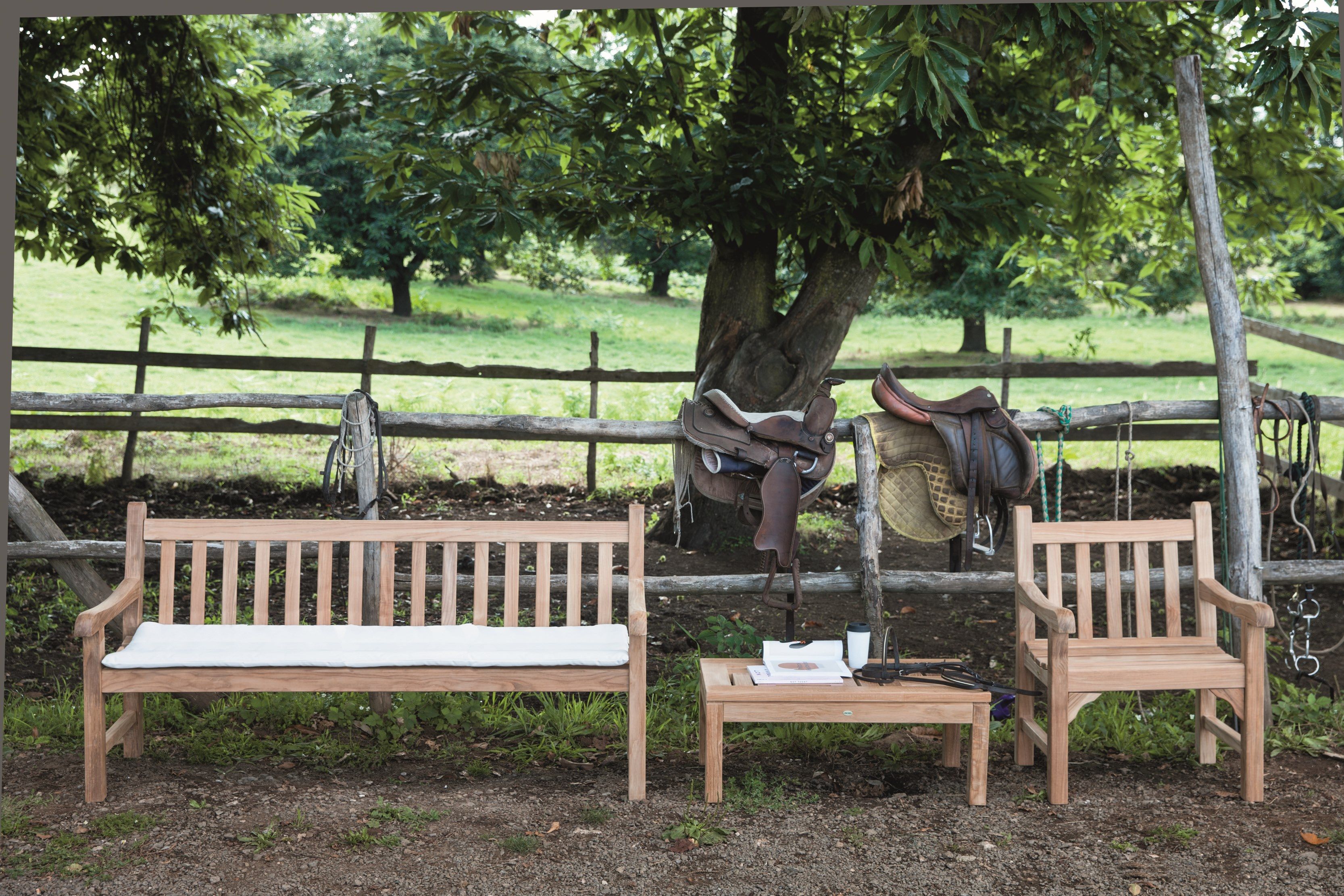 Садовая скамейка из тикового дерева с подлокотниками Unopiù Chelsea ARCH-00071320 - Вид №10