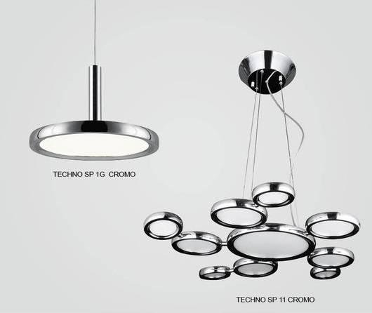 Подвесной светодиодный светильник Crystal Lux SP Chrome Techno SP11 CRYSTAL LUX ДИЗАЙНЕРСКИЕ, TECHNO 071495 Прозрачный;серебро  - Вид №1