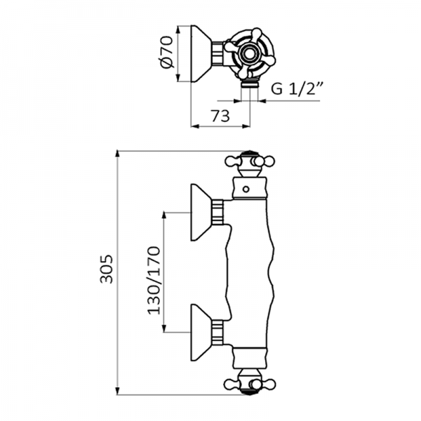 Смеситель для душа CLÁSICA GRB MIXERS 133192  - Вид №1