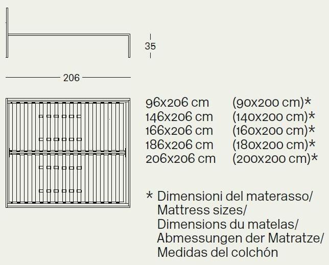 Zanotta Стальная двуспальная кровать sun-id-1472580 - Вид №2
