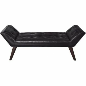 Скамейка деревянная с кожаным сиденьем Oxford PUSHA PUSHA 061412 Черный