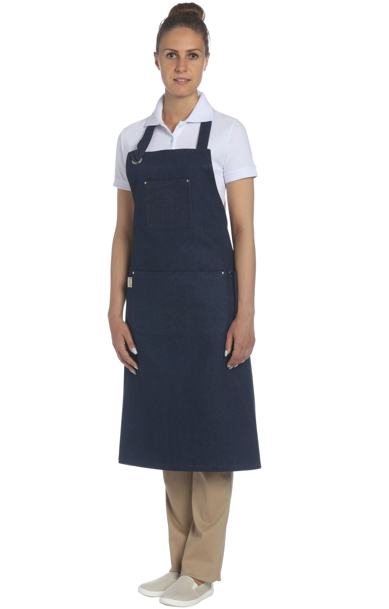 60341 Фартук " DENIM" с нагрудником dark blue (темно-синий) RICON  Одежда для официантов  размер  - Вид №8