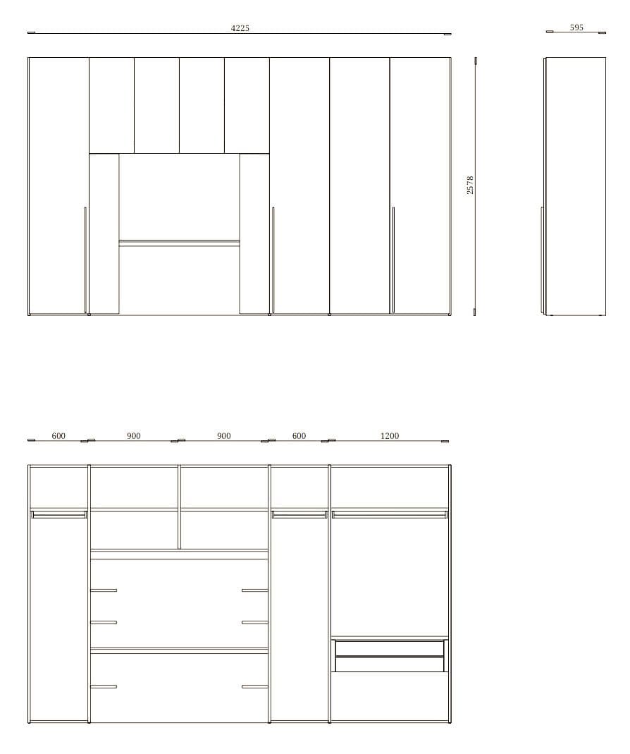 Деревянный секционный шкаф Febal Casa BARRET ARCH-00134893