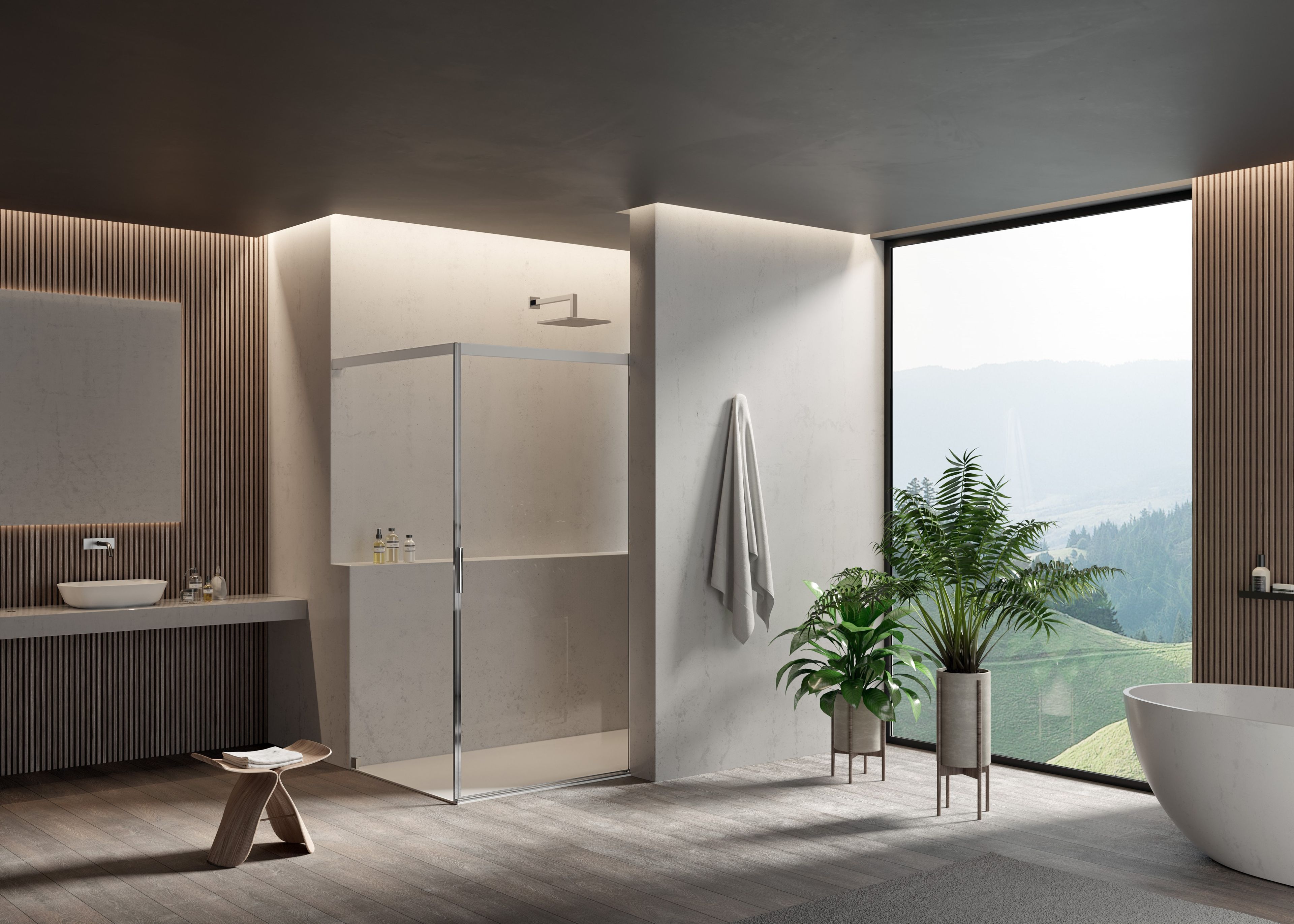 Алюминиевая и стеклянная душевая кабина с раздвижной дверью DUKA вода 5000 ARCH-00118515 - Вид №9