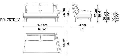 B&B Italia Диван из ткани с шезлонгом Édouard EDOUARD sun-id-1511183 - Вид №11
