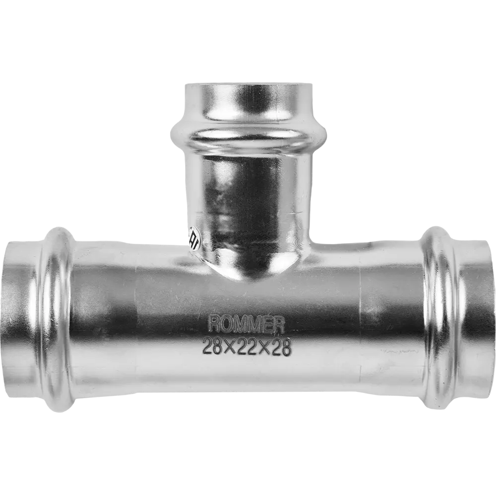 Тройник переходной Rommer 28x22x28 мм ВПр нержавеющая сталь STLM-2132816 - Вид №1