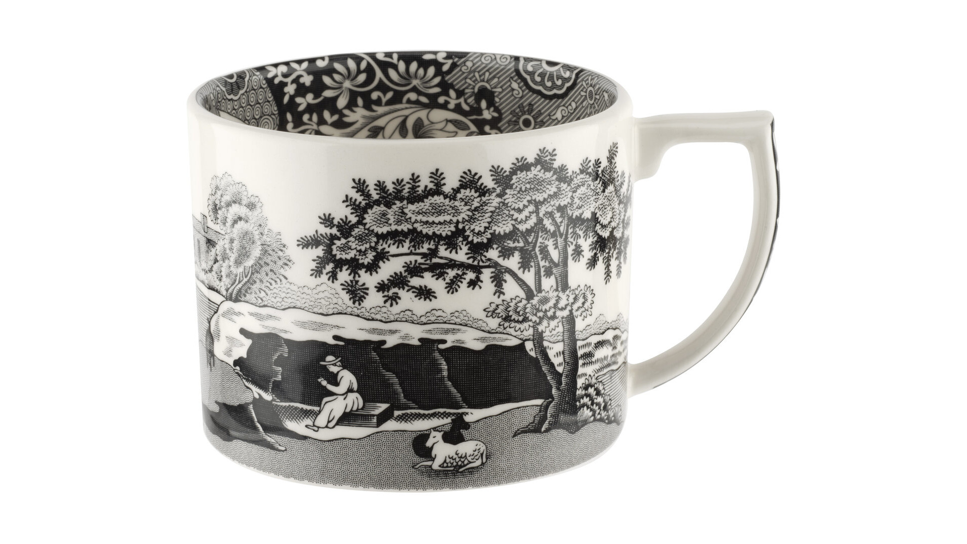 10655438 Spode Набор чашек чайных с блюдцами и чайными ложками Spode "Черная Италия" 280мл, 2шт (лимитированный вып Фаянс  - Вид №3