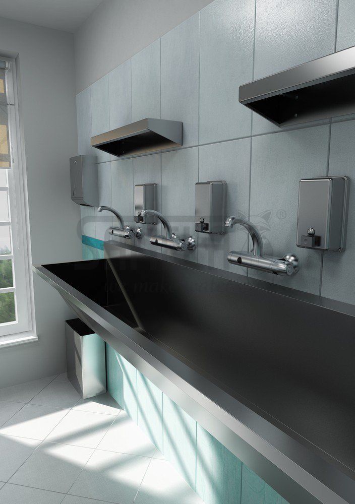 03250 Автоматический настенный термостатический смеситель, расстояние подачи воды 150 мм, 24 В пост. SANELA  - Вид №1