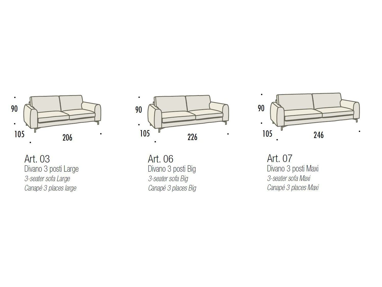 3-местный тканевый диван Felis Softliving ARCH-00058925 - Вид №4
