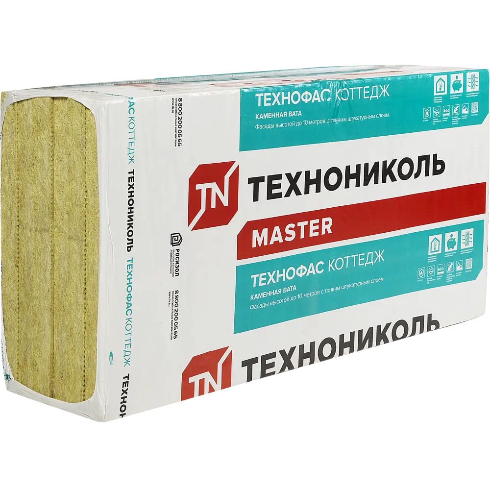 Каменная вата ТехноФас Коттедж 50 мм 82050065 STLM-2192581 ТЕХНОНИКОЛЬ 