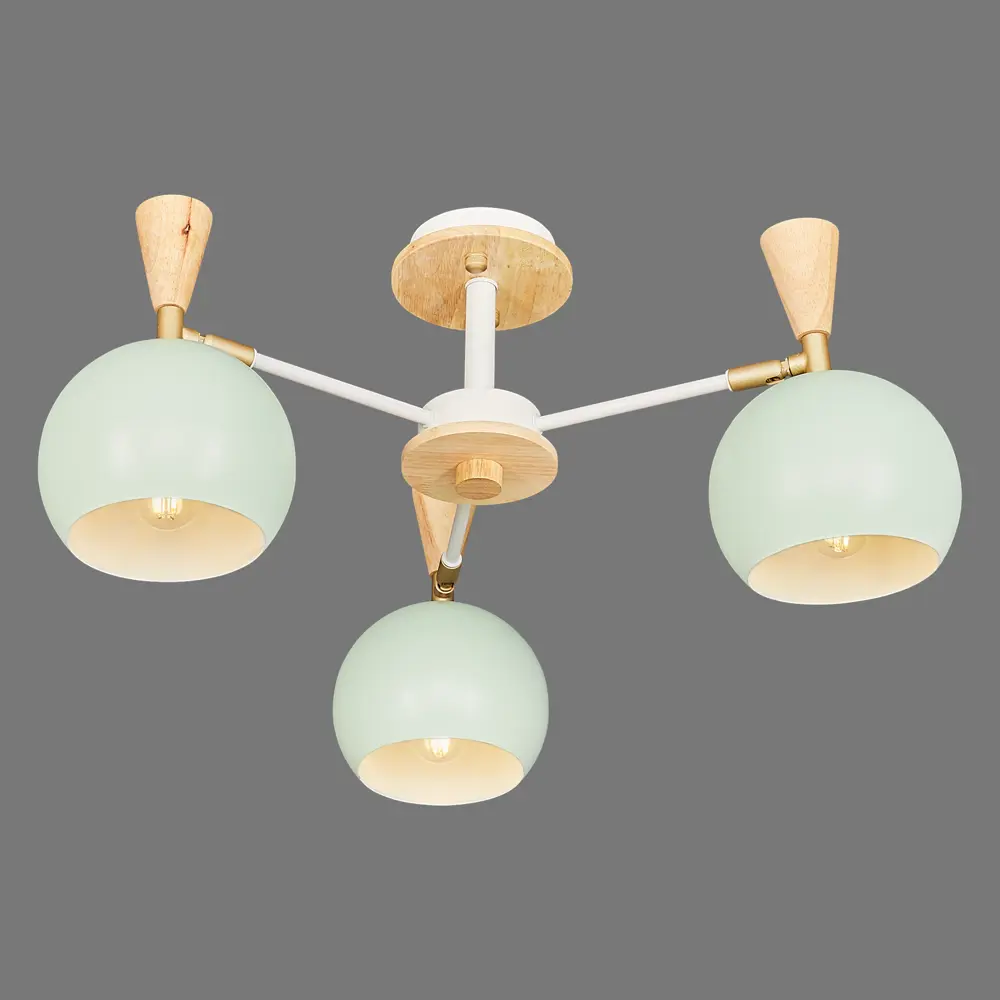 Люстра потолочная Morila, 3 лампы, цвет зеленый LAMPLANDIA STLM-2180773 - Вид №3