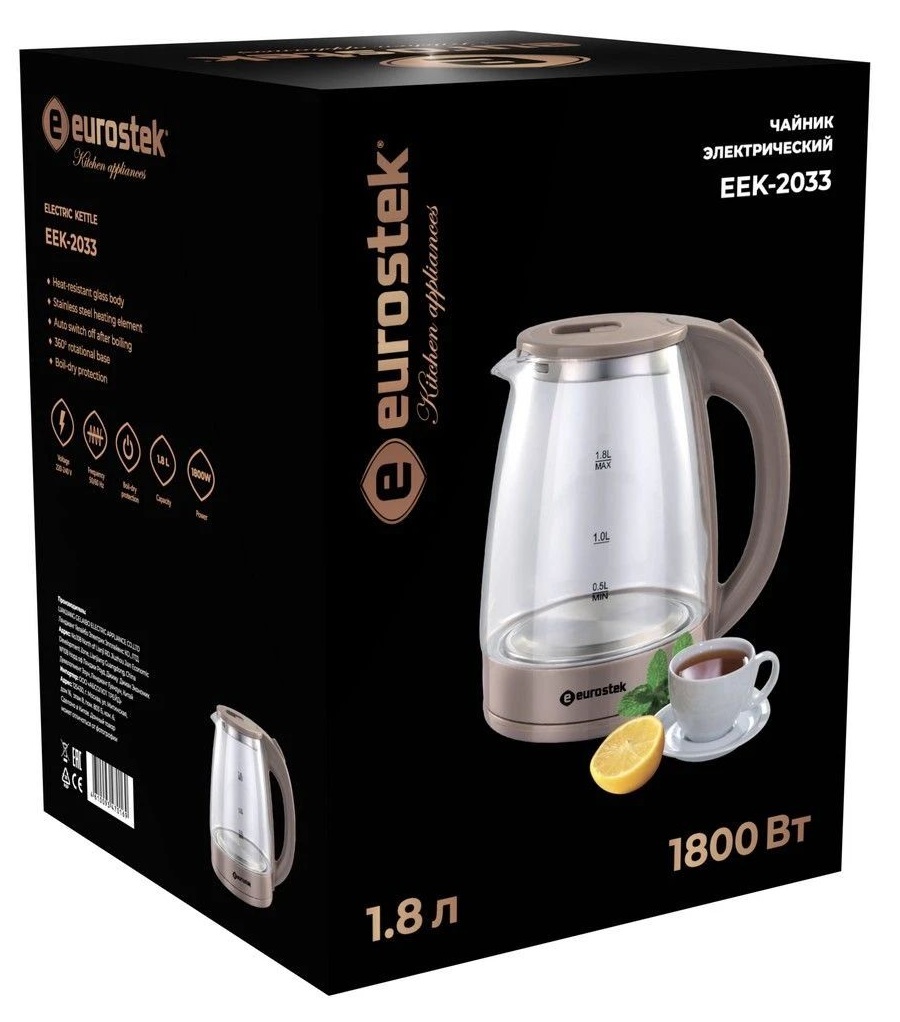 5328146 Электрочайник Eurostek EEK-2033 бежевый STDN-0010436 - Вид №1