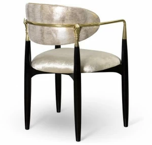 KOKET Стул из лакированной кожи с подлокотниками Nahema