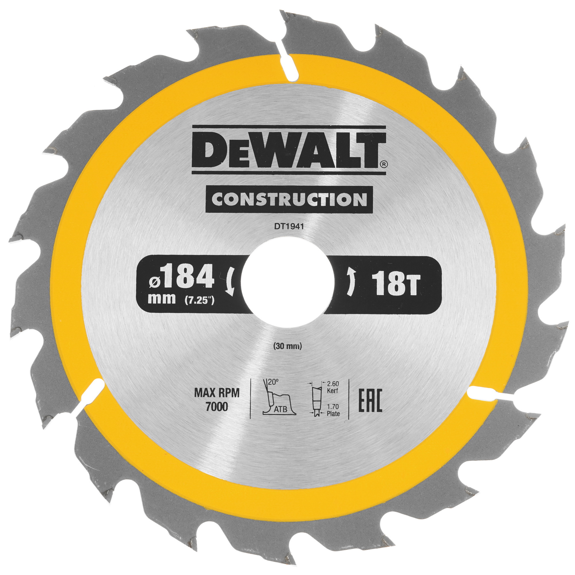 Диск пильный DeWalt CONSTRUCT DT1941 9013942 STDN-0056390