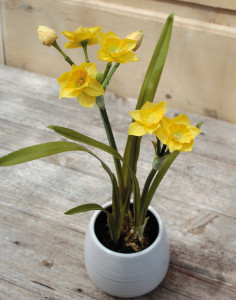 2882 330 a3 Искусственный нарцисс, горшок, 35 см, желтый H-andreas 