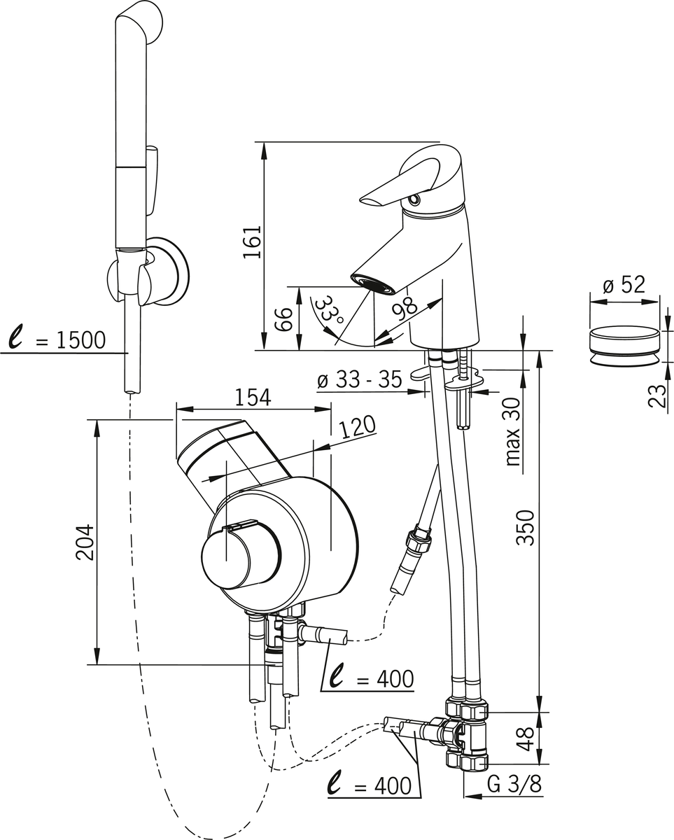 Oras 2715F Смеситель для умывальника, 3 V 2715F Optima Хром  - Вид №4