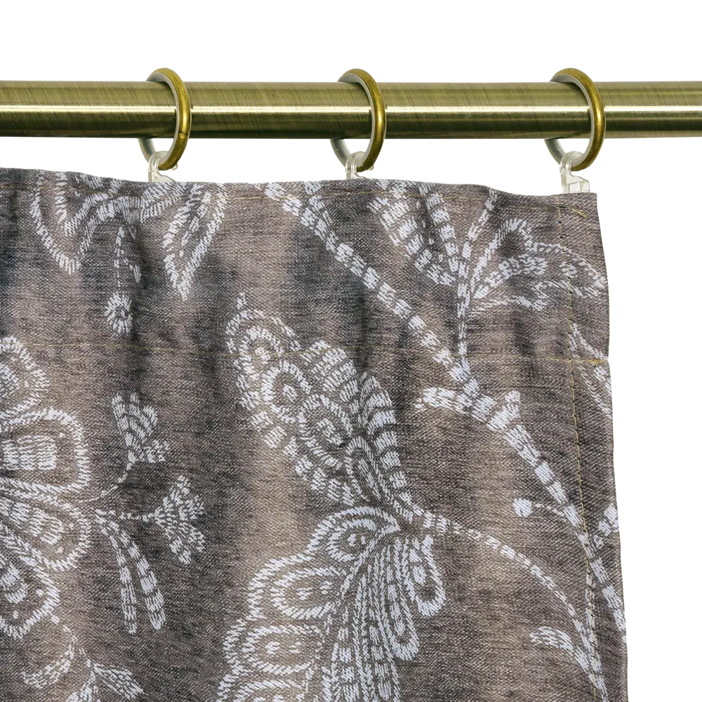 Штора на ленте Королевский цветок 160х260 см цвет коричневый WITERRA STLM-2165207 - Вид №3