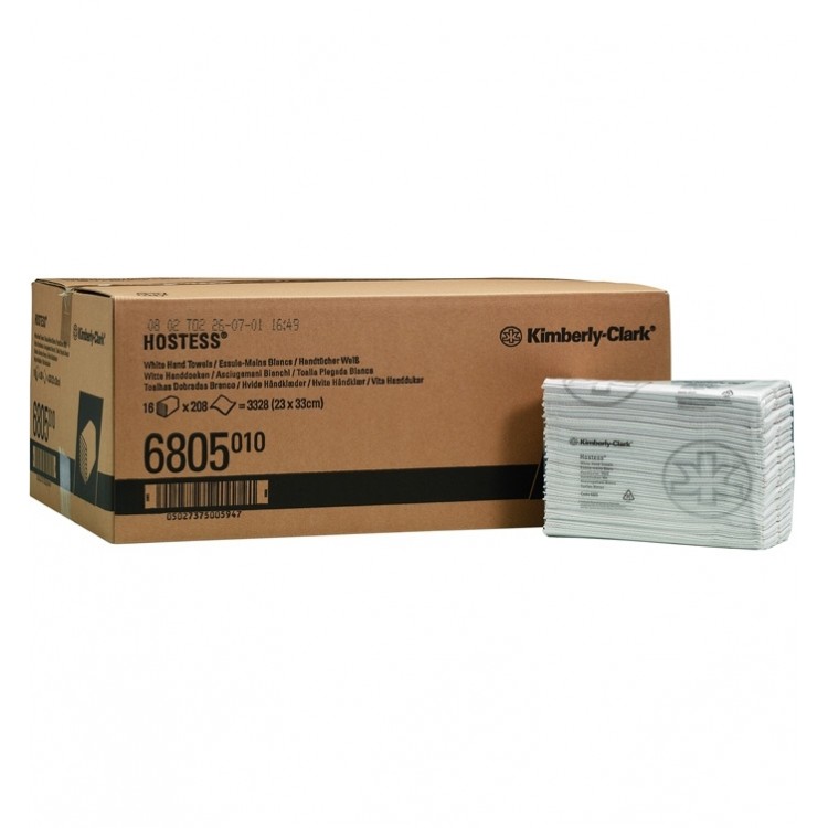 6805 Kimberly Clark Полотенца бумажные листовые Kimberly Clark Scott Hostess 6805 H2 Z-C сложения 1-слойные в пачке по 208 листов 