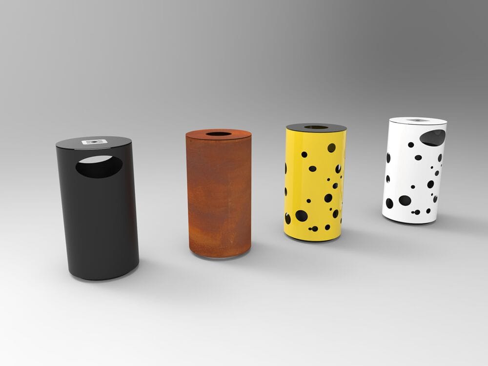 Наружная стальная корзина для мусора с крышкой с пепельницей CITYSì TIMMY ARCH-00049255 - Вид №1