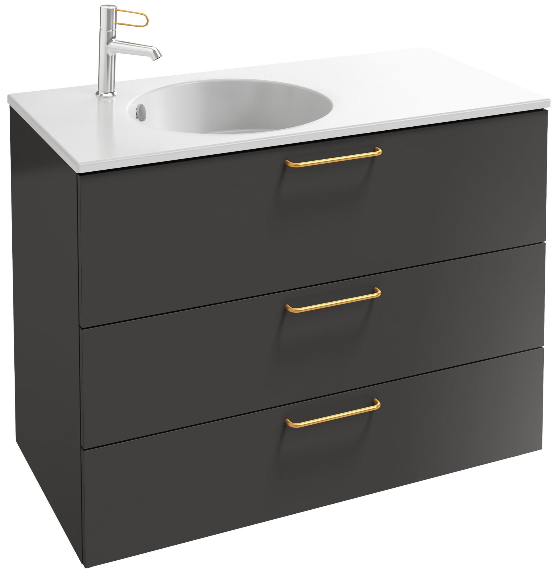 EB2534-R8-E52 Тумба под столешницу 100 см, 3 ящика, золотая ручка JACOB DELAFON ODÉON RIVE GAUCHE ODEON RIVE GAUCHE
