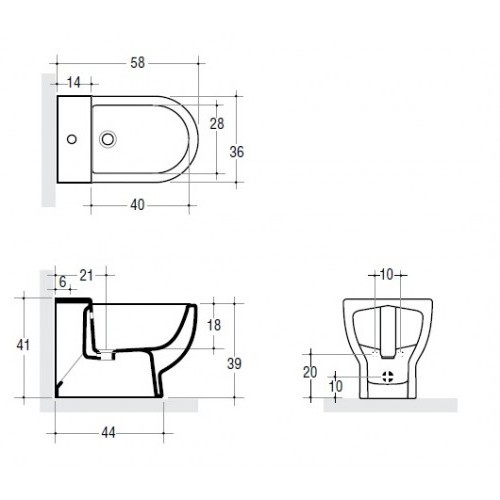 41961 Биде напольное ONE AXA ONE Santreyd - Вид №2