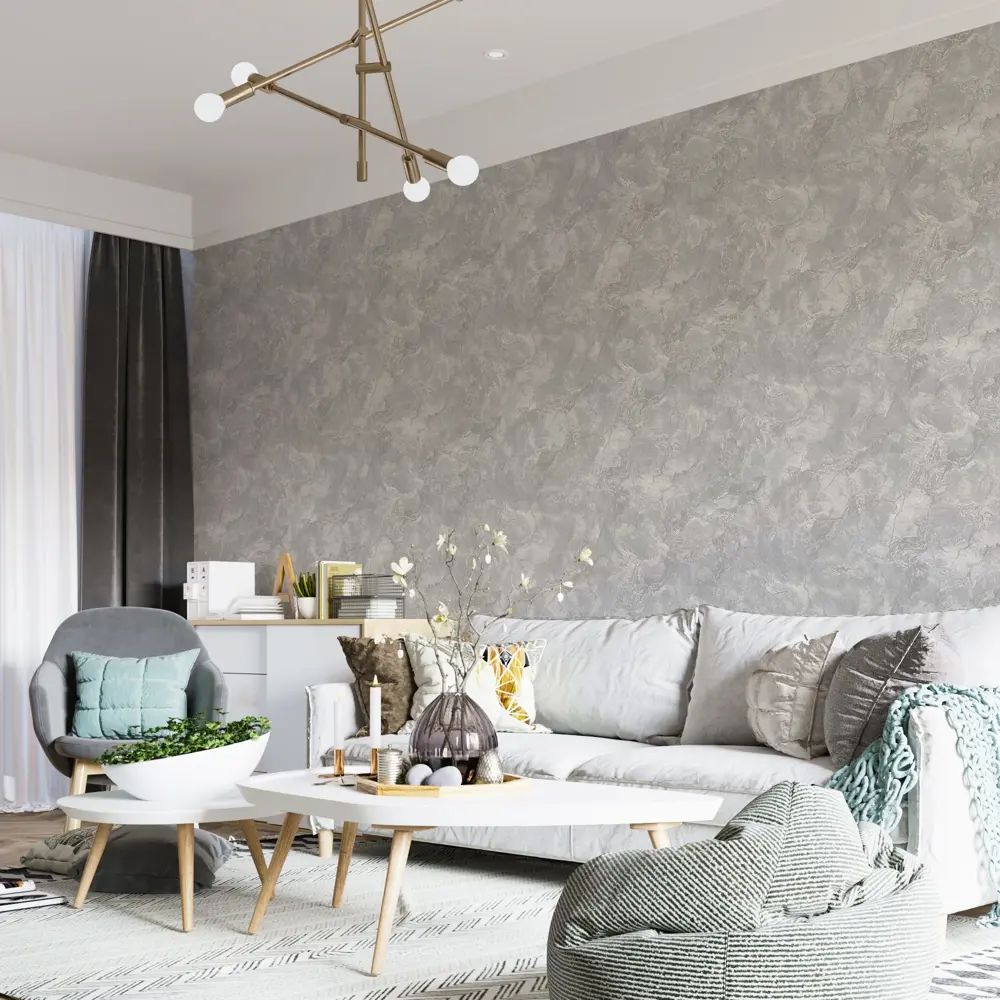 INSPIRE Kabru: Флизелиновые обои под камень серого оттенка 89345377 STLM-0823127 - Вид №2