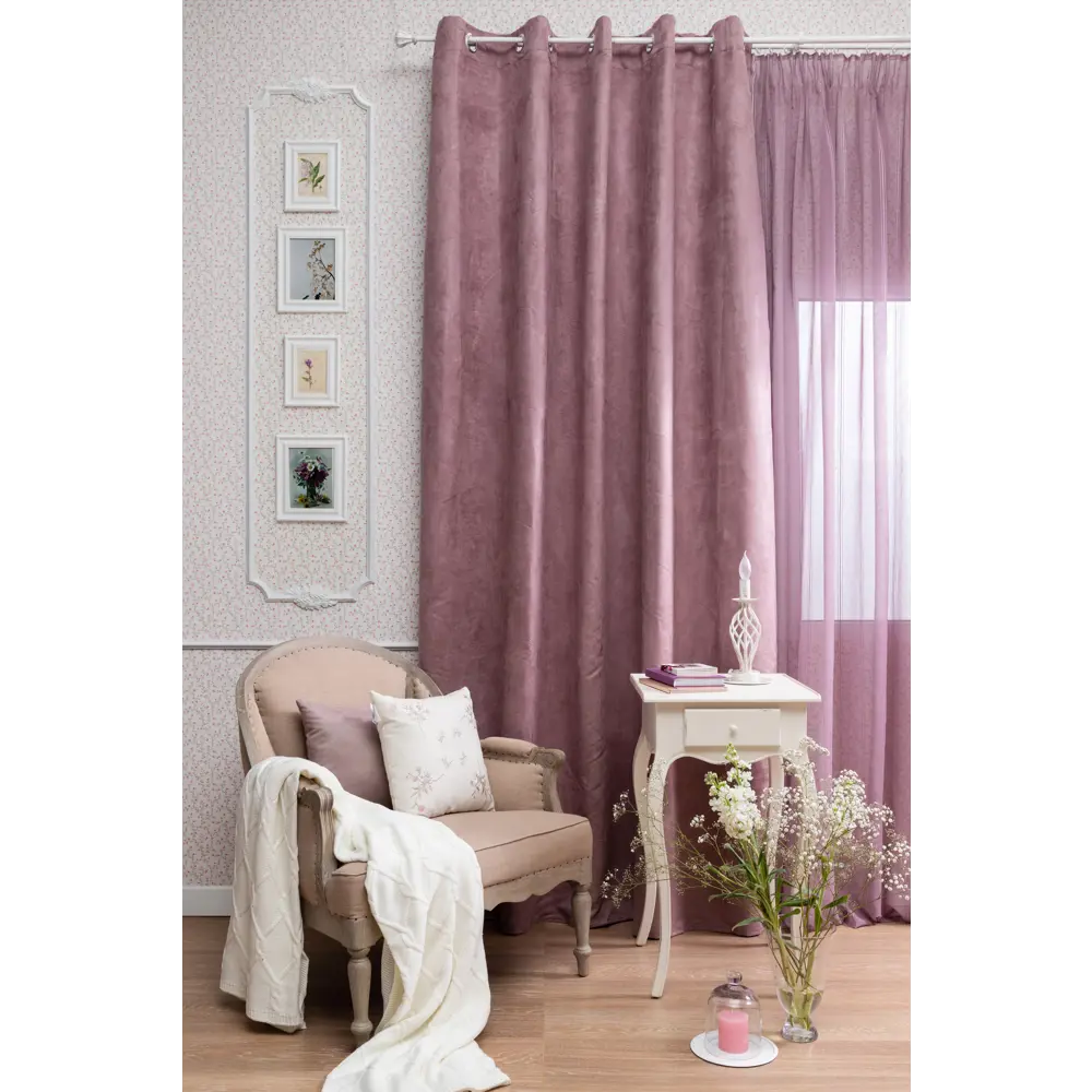 Штора «Manchester» 200х280 см крепление люверсы цвет розовый 81945006 STLM-2065588 INSPIRE  - Вид №6