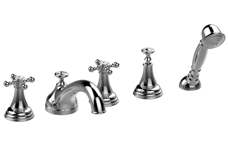 E-2453-C21B Deck-mounted bathtub mixer with hand shower set GRAFF Lauren