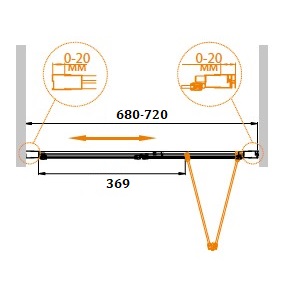 Душевая дверь в проем CEZARES RELAX-BS-70-P-Bi - Вид №2